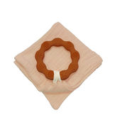 Anneau de dentition marron et lange vieux rose